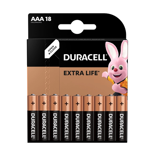 Купити Батарейки Duracell Extra Life AAA LR03 MN2400 - 18 шт., ціна 540 ...