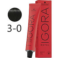 Крем-фарба для волосся Schwarzkopf Igora Royal 3-0 Темно-Коричневий 60 мл