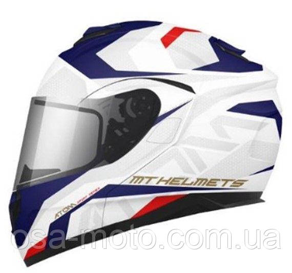 Мотошлем MT ATOM SV SKILL A0 Gloss White, фото 1