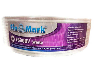 Кабель коаксіальний F690BV білий (100 м.) 60% ТМ FinMark FG