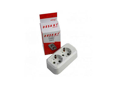 Колодка №5017ZM на 2 розетки з заземленням 16А ТМ DESANT FG