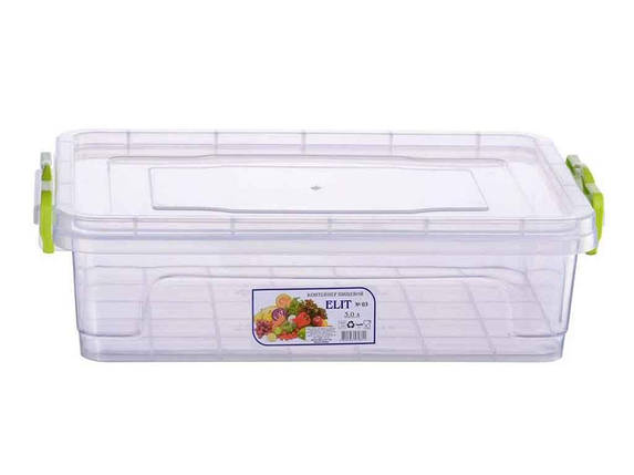 Контейнер пластиковий 3 л Elit No03 плоский ТМ AL-PLASTIK FG, фото 1