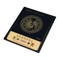 Одноконфорочна індукційна електроплита Domotec MS-5833 Чорна, Склокерамічна настільна плита потужна