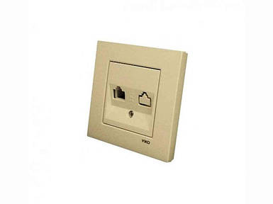 Розетка телефонна Крем Karre ТМ VIKO FG