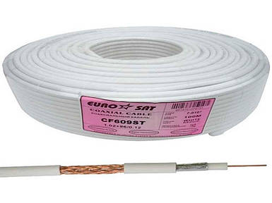 Кабель RG-6 CF609ST 100м, 96 жил, білий 70786562 ТМ EUROSAT FG