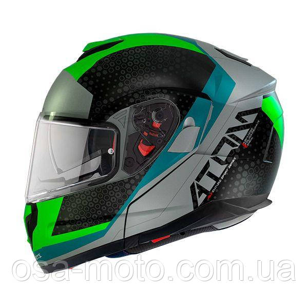 Мотошолом MT ATOM SV Adventure A6 Gloss Green