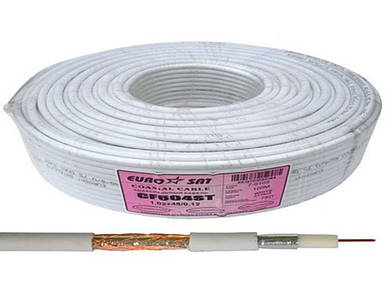 Кабель коаксіальний RG-6 CF604ST CCS 100м, 48 жил, білий 70786561 ТМ EUROSAT FG