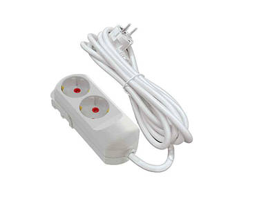 Подовжувач електричний 2м 2 гнізда з заземленням ТМ Neomax FG