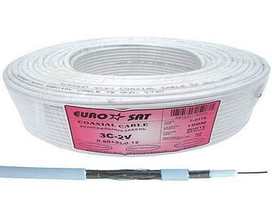 Кабель коаксіальний RG-59 3C2V 100м, 32 жили, тонкий 70786568 ТМ EUROSAT FG