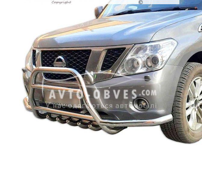 Захист переднього бампера Nissan Armada 2016-... - тип: з дод трубками