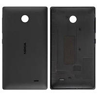 Крышка задняя для Nokia X Dual Sim черная с боковыми кнопками