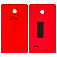 Крышка задняя для Nokia X Dual Sim красная с боковыми кнопками