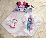 Яскравий весняний комплект на виписку з пологового будинку для новонароджених Мікі Маус ШкодаМода Рожевий, фото 2