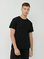Футболка мужская однотонная, мужская футболка базовая качественная, футболки мужские черный, S