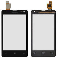 Сенсорный экран (Тачскрин) для Microsoft Nokia 435 Lumia, 532 Lumia Dual SIM Black