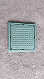Люк каналізаційний квадратний легкий зелений 740*740 мм (А15) 4т, фото 10