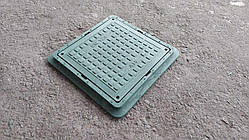 Люк каналізаційний квадратний легкий зелений 740*740 мм (А15) 4т