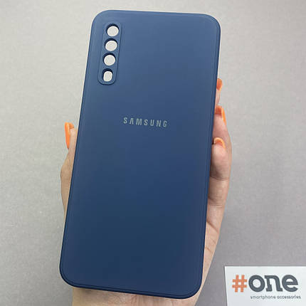 Чохол для Samsung Galaxy A50s матовий з мікрофіброю чохол на телефон самсунг а50с темно-синій s1q, фото 1