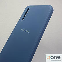 Чохол для Samsung Galaxy A50s матовий з мікрофіброю чохол на телефон самсунг а50с темно-синій s1q, фото 3