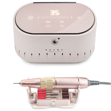 Фрезер для манікюру BUCOS Nail Drill X3 Pro Light Pink 65 Вт і 35000 об/хв, пудрово-рожевий, фото 1