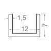 Алюминиевый профиль швеллер 12х7х1,5