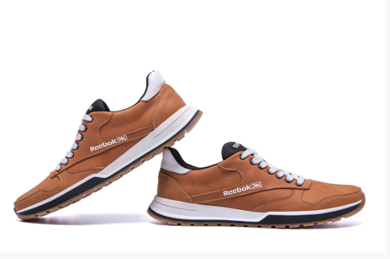 Мужские кожаные кроссовки Reebok Classic рыжие - фото 1 - id-p920205396