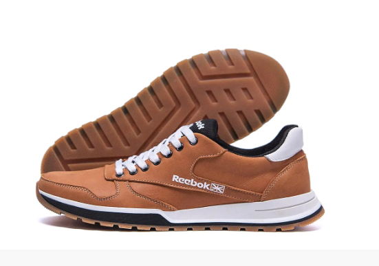 Мужские кожаные кроссовки Reebok Classic рыжие - фото 4 - id-p920205396