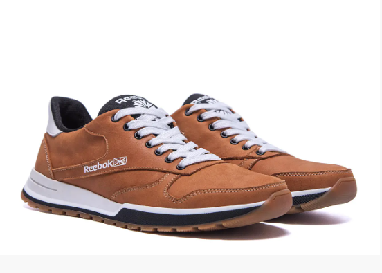 Мужские кожаные кроссовки Reebok Classic рыжие - фото 5 - id-p920205396