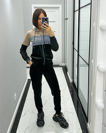 Костюм жіночий спортивний кофта та штани велюр, фото 1