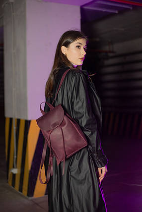 Жіночий рюкзак Токіо з натуральної шкіри колір Бордо, розмір міні, фото 1