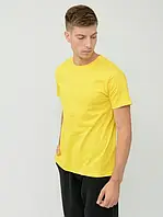 Футболка мужская однотонная, мужская футболка базовая качественная, футболки мужские желтый, 3ХЛ