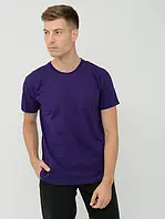 Футболка мужская однотонная, мужская футболка базовая качественная, футболки мужские фиолет, 3ХЛ