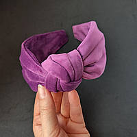 Обруч чалма ободок для волос фиолетовий бархат