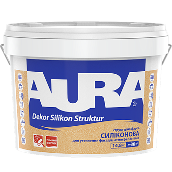 Структурна фарба з силіконом для фасадів Aura Dekor Silikon Struktur 14,8 кг