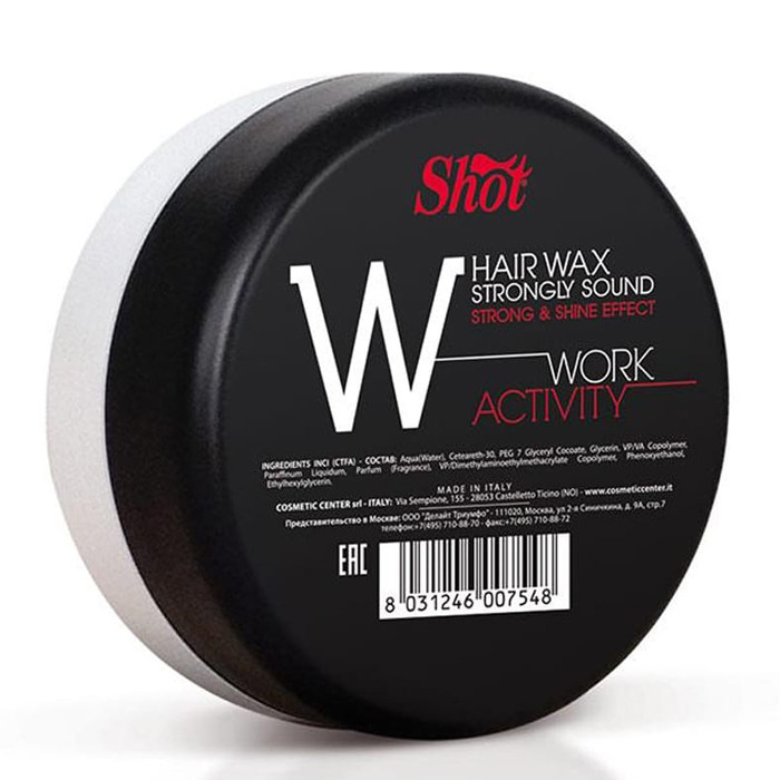 Віск сильної фіксації з ефектом блиску Shot Work Activity Hair Wax Strongly Sound W 100 мл, фото 1