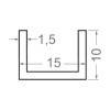 Алюминиевый профиль швеллер 15х10х1,5 ПАК-0003
