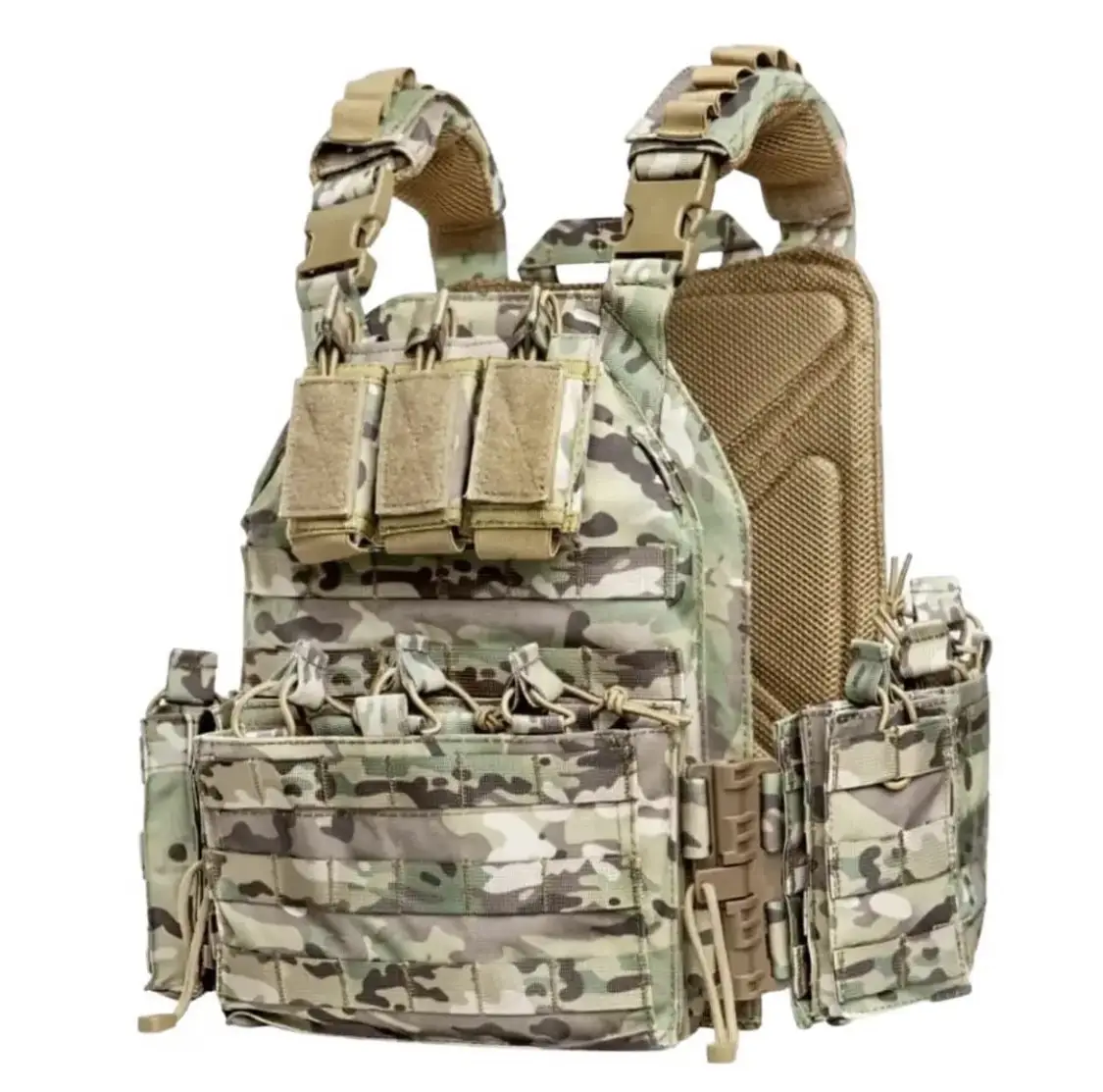 Військова плитоноска Yakeda (без плит) + швидке скидання + підсумки (Мультикам)