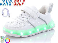 Детские светящиеся кроссовки тм JongGolf 11 режимов подсветки, с Usb Размеры 33 - 36