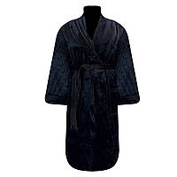 Халат махровый мужской однотонный 60-62 темно-синий (1178)