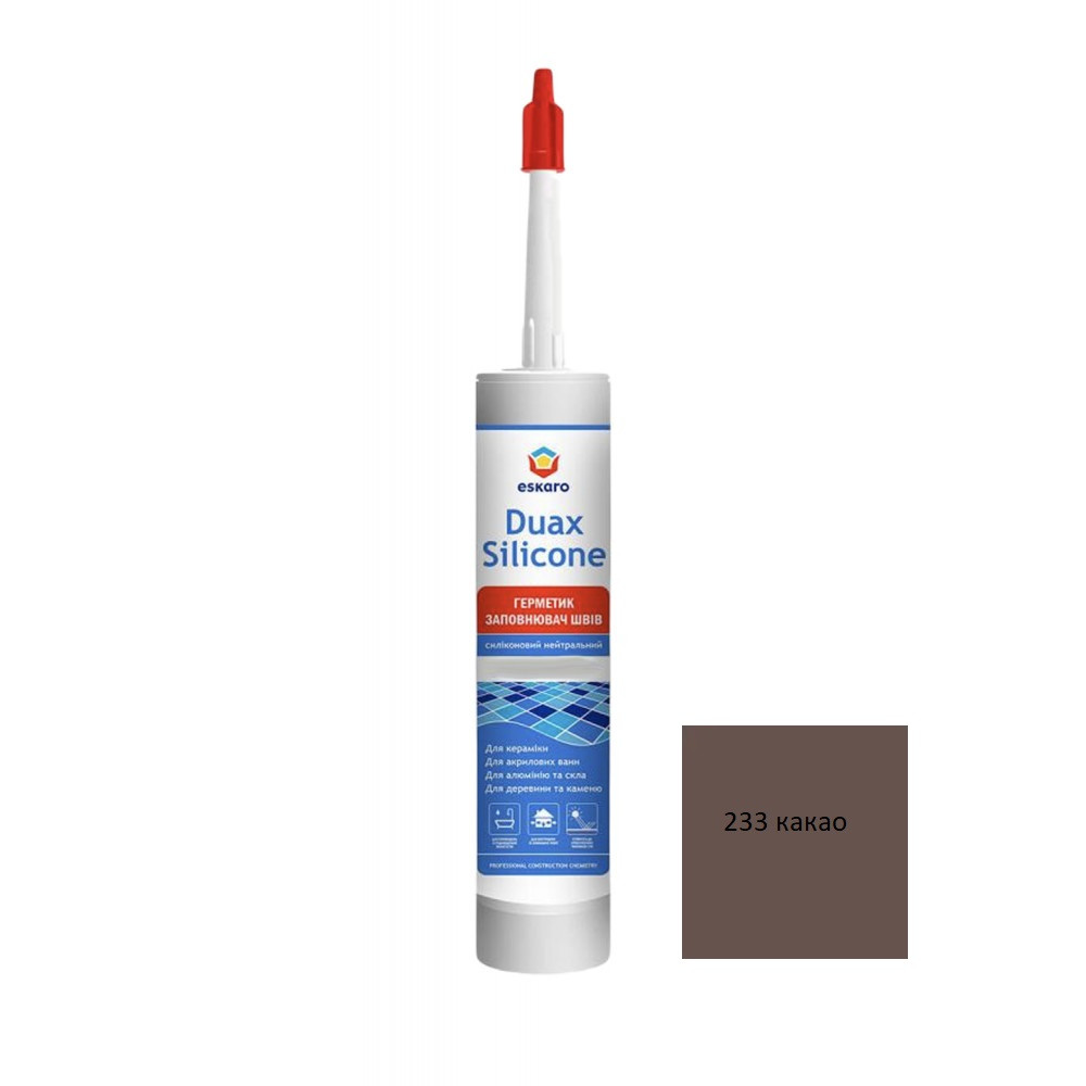Герметик силіконовий Eskaro Duax Silicone 233 какао 300мл, фото 1