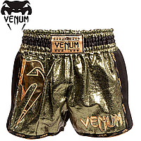 Шорти для тайського боксу кікбоксингу Venum Giant Foil Khaki Gold