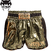 Шорты для тайского бокса кикбоксинга Venum Giant Foil Khaki Gold