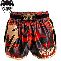 Шорти для тайського боксу Venum Giant Camo Muay Thai Shorts Black Red