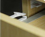 Внутрішній, прихований замок для ящиків Білий (03061) 4 шт комплект, фото 3