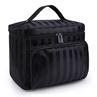 Косметичка дорожня жіноча Чорний зі смужкою Travel bag 22 х 17 х 16 см