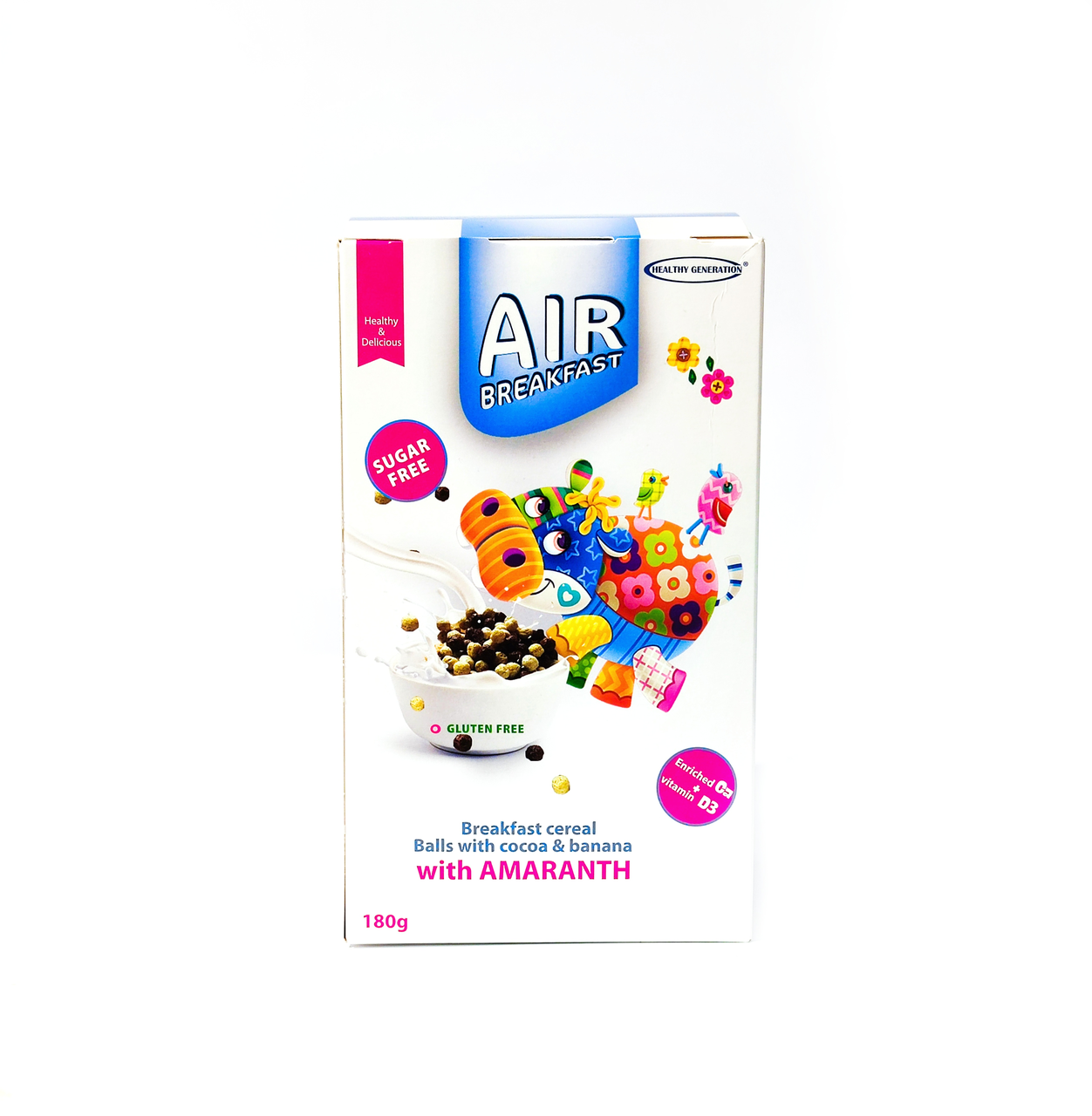 Кульки безглютенові амарантові з какао та бананом 180г Healthy Generation