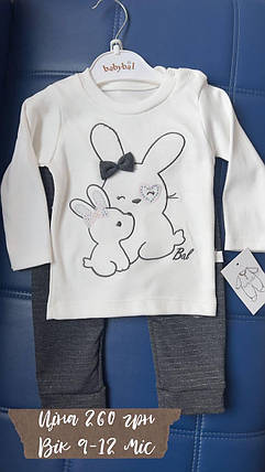 Комплект Зайчики кофтинка-штанці (9-12м.) (YOLA.BABY.SHOP), фото 1