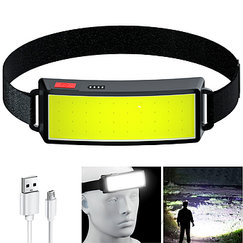 Ліхтарик налобний BL-TM-G14, з USB-зарядкою, 3 режими, 550 мАг / Потужний стрічковий світлодіодний ліхтарик на лоб