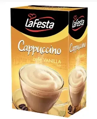 Розчинна кава LaFesta Cappuccino Vanilla 1 блок (8 кор. по 10 пак.)