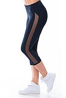 Бриджи Opt-Kolo женские спортивные черные бриджи со вставкой из сетки бриджи для тренировок размер S